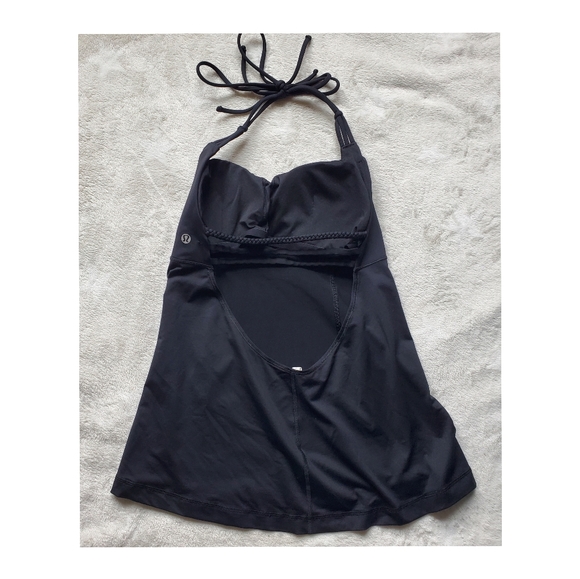 lululemon wandering yogi low back halter top size 8 in black - Picture 6 of 10